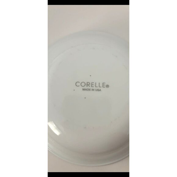 CORELLE MYSTIC GRAY Set Of 2 Cereal Soup Bowls White w/Gray Trim - Picture 4 of 4